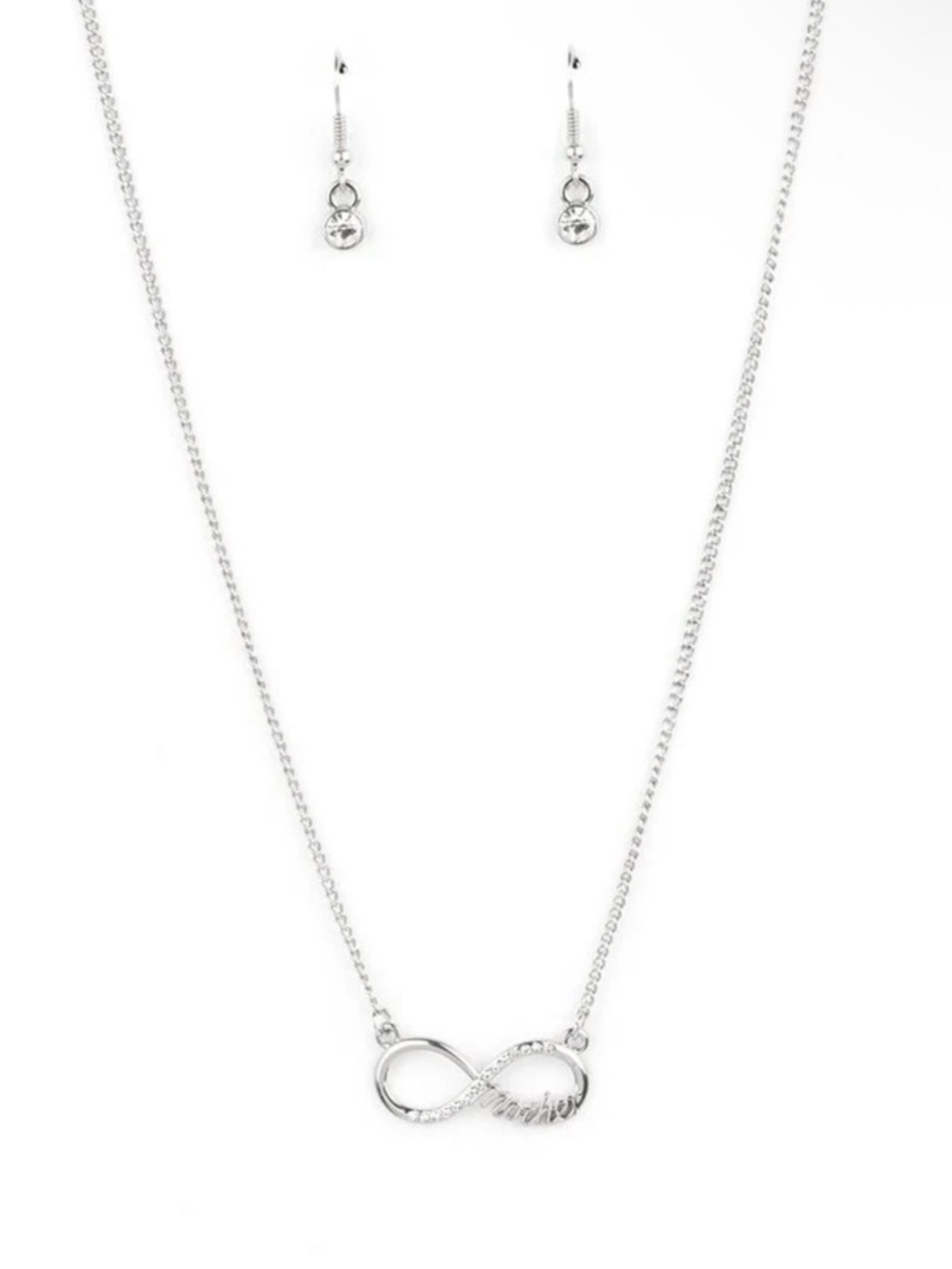 New Paparazzi Necklace & Earring Set
Forever Your Mom - White Silver Infinity